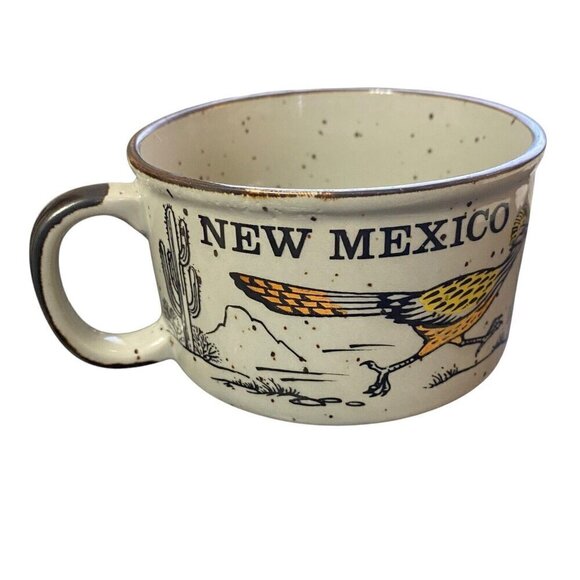 Roadrunner New Mexico Otagiri Style Japan Soup Mug Speckled Glaze - Picture 2 of 6